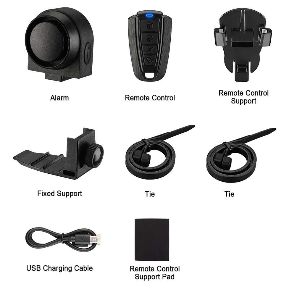 Wireless Bike Alarm – 115dB Waterproof Security Alarm with Remote Control