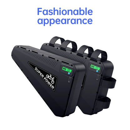 Waterproof Triangle E-Bike Battery – 36V, 48V & 52V Lithium Battery Pack