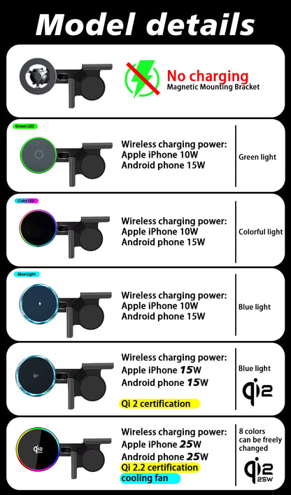 Magnetic Wireless Charging Phone Mount for Tesla / BYD