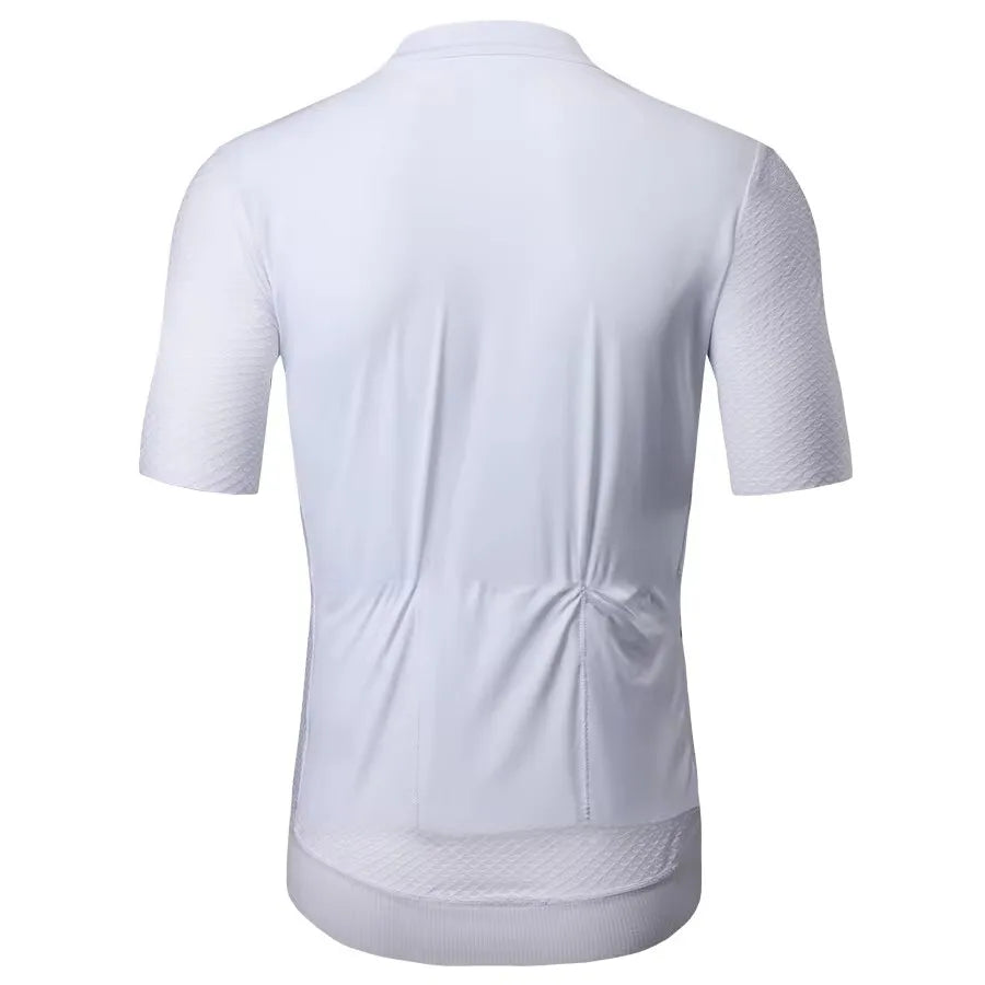 Men's Short Sleeve Cycling Jersey with Full Zip & Rear Pockets for Road & MTB
