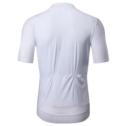 Men's Short Sleeve Cycling Jersey with Full Zip & Rear Pockets for Road & MTB