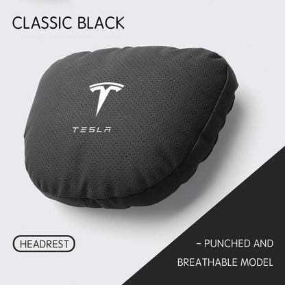 Suede Headrest & Lumbar Support Pillow for Tesla Model 3 / Model Y / Model S