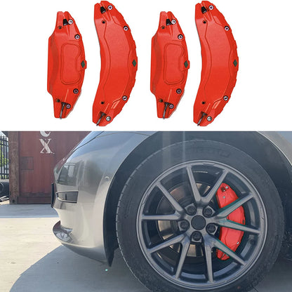 Tesla Model 3 Highland 2024-2026 Aluminium-Bremssattelabdeckungen mit Aufklebern, 4-teiliges Set