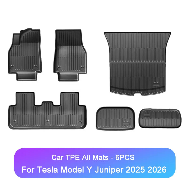 Tesla Model Y Juniper 2025-2026 All-Weather TPE Floor Mats & Cargo Liners Set