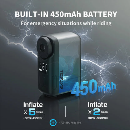 TOPUMP TB2 PRO Mini Electric Bike Pump 120 PSI Portable Tyre Inflator