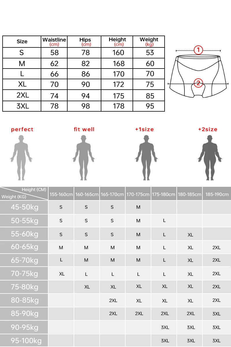 X-TIGER Men's 5D Padded Cycling Shorts