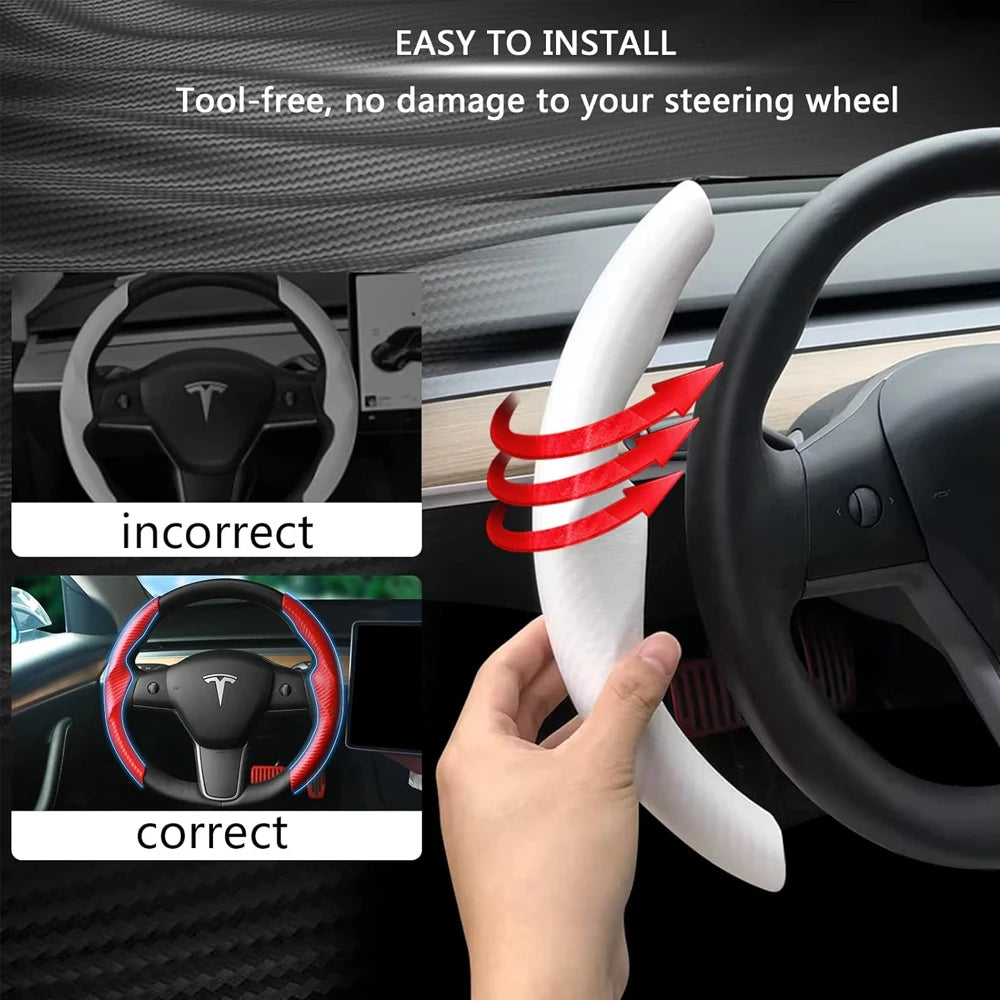 Tesla Model 3 / Model Y Red Steering Wheel Cover Segments