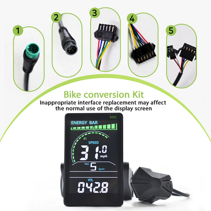 Electric Bike LCD Cycle Computer Digital Multi-Colour Speedometer Display