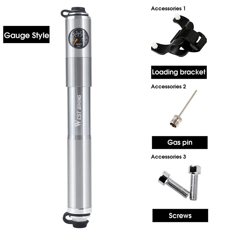 WEST BIKING 160PSI Fahrradpumpe mit Manometer