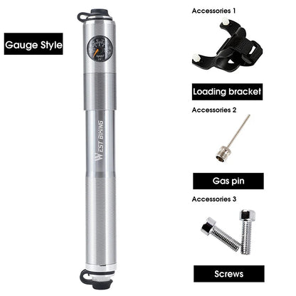 WEST BIKING 160PSI Fahrradpumpe mit Manometer