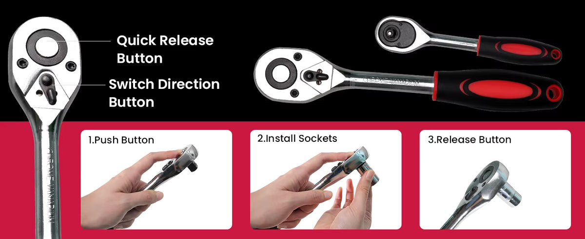 95-Piece CR-V Steel Socket Wrench Set with 1/4-Inch & 1/2-Inch Drives