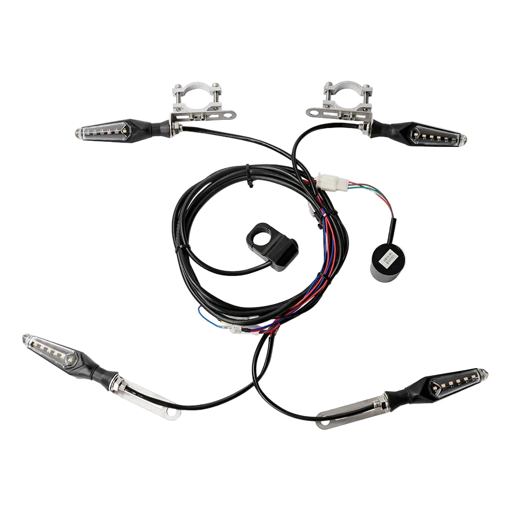 36V/48V E-Bike LED Turn Signal Light Kit with Flasher & Handlebar Switch