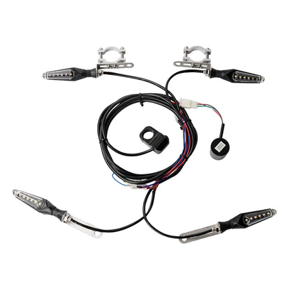 36V/48V E-Bike LED Turn Signal Light Kit with Flasher & Handlebar Switch