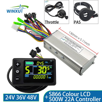 S866 Color LCD Display & Brushless Motor Controller Kit for E-Bike