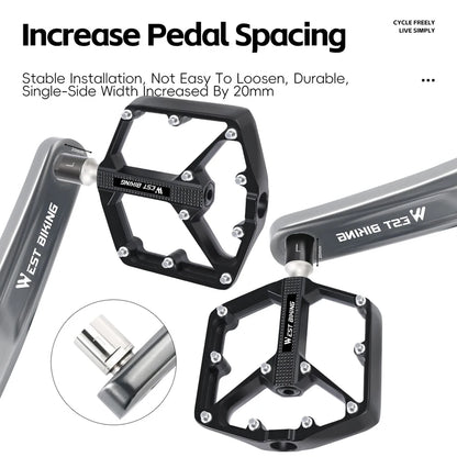 WEST BIKING Bicycle 20mm Pedal Extender Chromoly Steel
