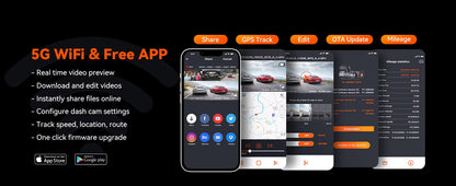 Caméra embarquée 4 canaux Vantrue N5 à 360° avec WiFi, GPS et vision nocturne infrarouge