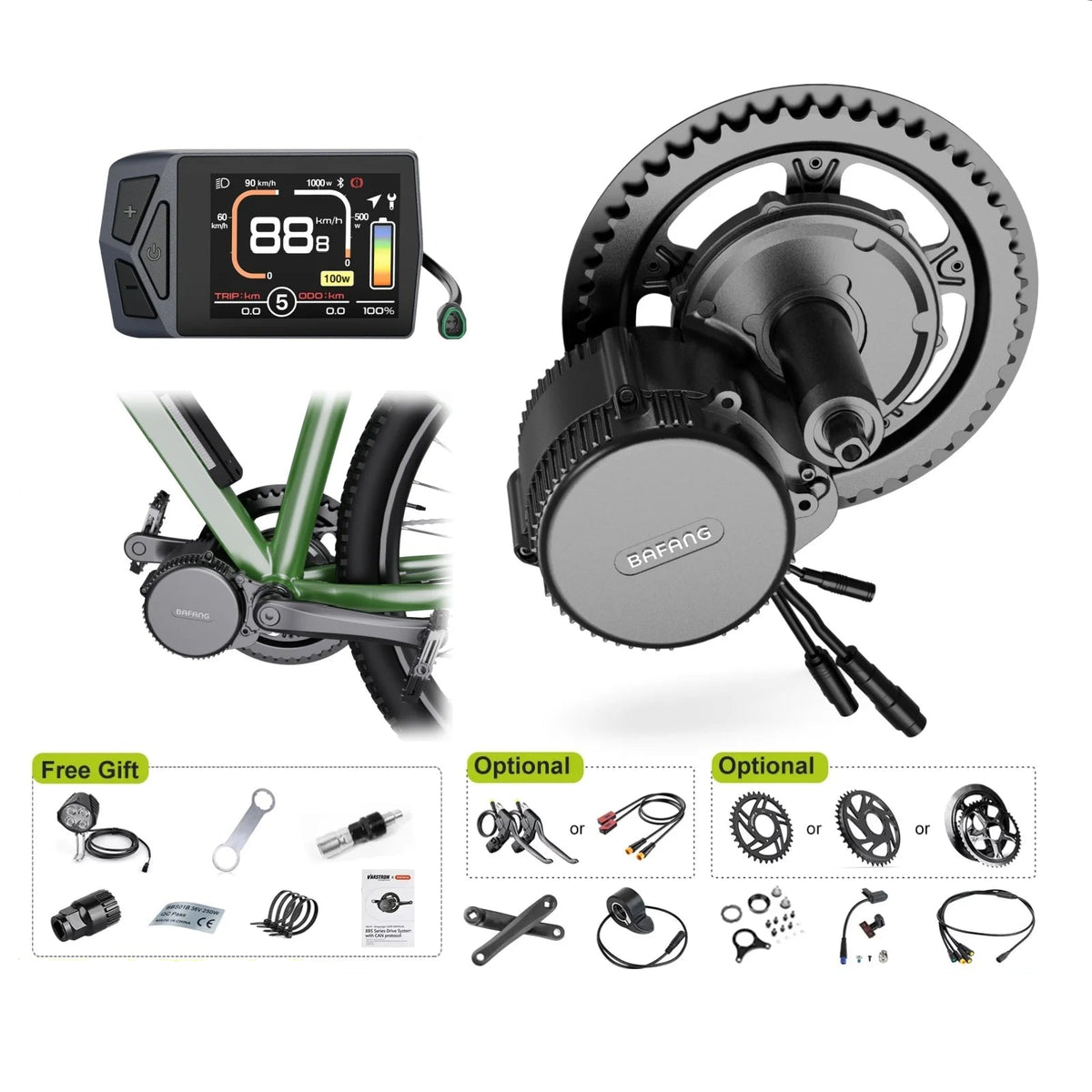 BAFANG BBS02B 48V 750W CAN BUS Mid-Drive E-Bike Conversion Kit