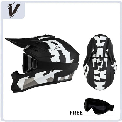 VGV Motocross Helmet Set with Goggles, Gloves & Face Cover