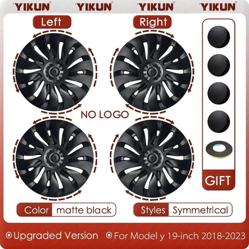 Tesla Model Y 19-Inch Performance Hub Caps 4-Piece Set