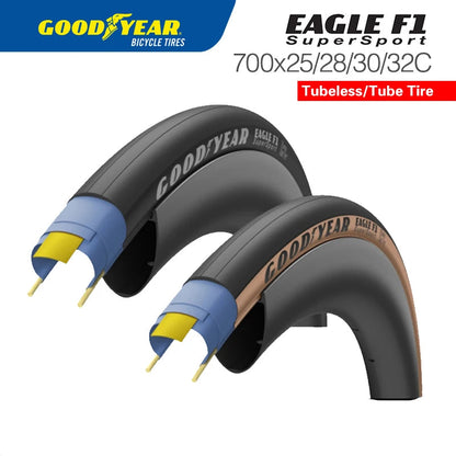 Goodyear Eagle F1 Supersport Road Bike Tyre 700C Folding Clincher & Tubeless