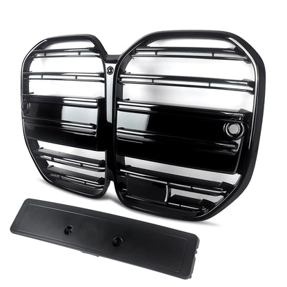Calandre avant style M4 compatible avec BMW Série 4 G22 G23 420i 430i 435i M440i 2021-2024, calandre de course type « rein » noir brillant