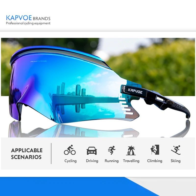 KAPVOE K2 Photochromic Cycling Sunglasses UV400 Sports Glasses