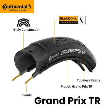 Continental Grand Prix Road Bike Tyre 700 x 25C–32C Folding Clincher
