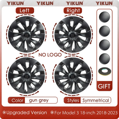 Tesla Model 3 18-Inch Performance Hub Caps 4-Piece Set