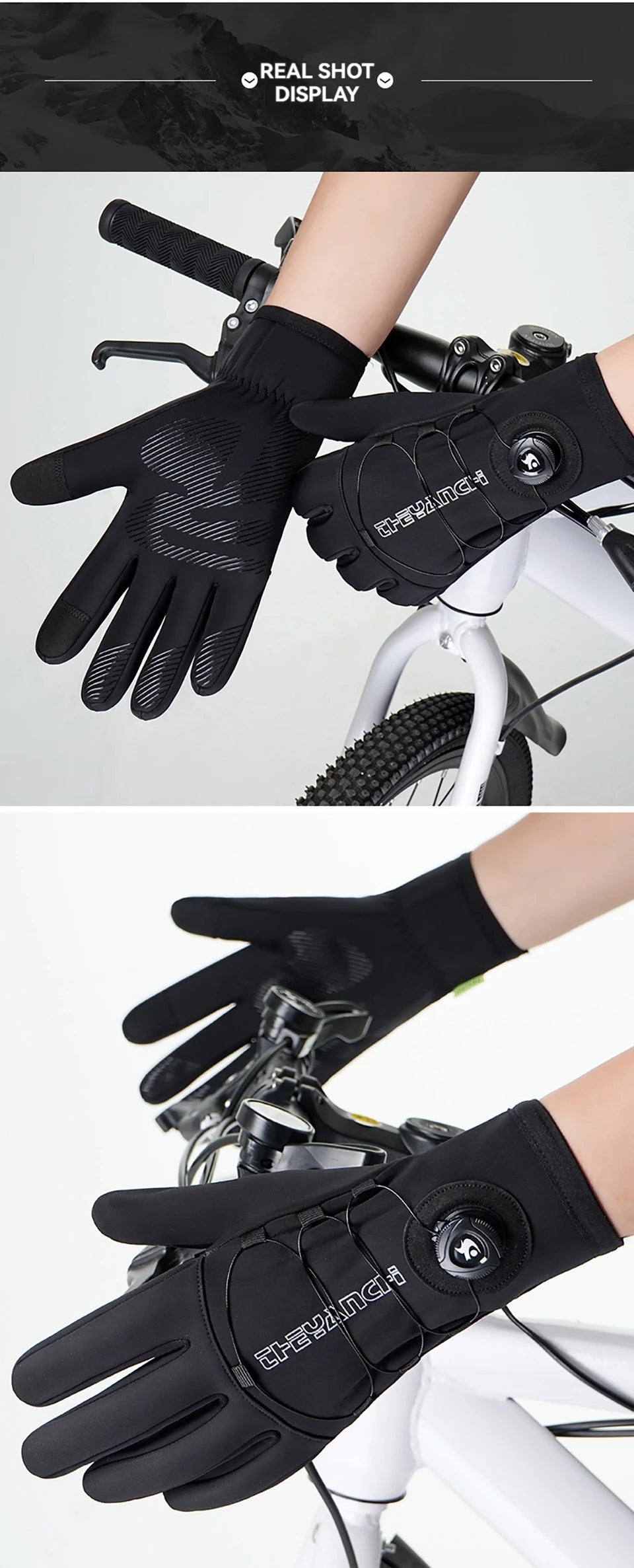 GTUBIKE Winter Waterproof Touchscreen Cycling Gloves