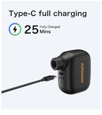 AIRBANK Pocket SE Mini Tragbare elektrische Pumpe für Fahrräder Kabellose Reifenpumpe Presta Schrader Ventil Fahrradzubehör Schnelles Laden