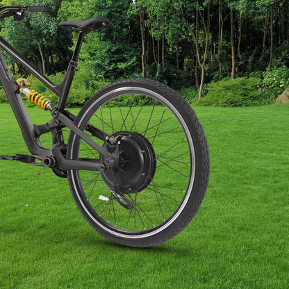 26 Zoll 48V 1000W Elektrofahrrad Umbausatz - Bürstenloser Getriebeloser Motor, Daumengas & 3 LED-Leuchten, Bremsabschaltung & 120KG