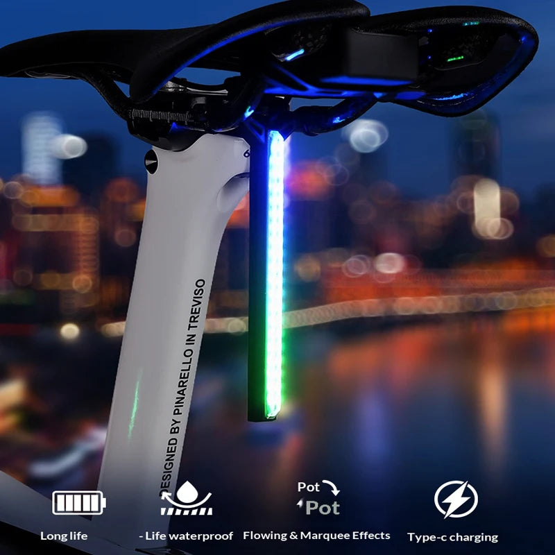Wiederaufladbares Fahrradrücklicht mit 16 Modi und 1200mAh Akku