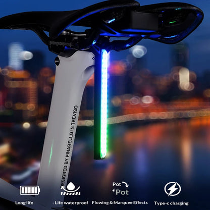 Wiederaufladbares Fahrradrücklicht mit 16 Modi und 1200mAh Akku