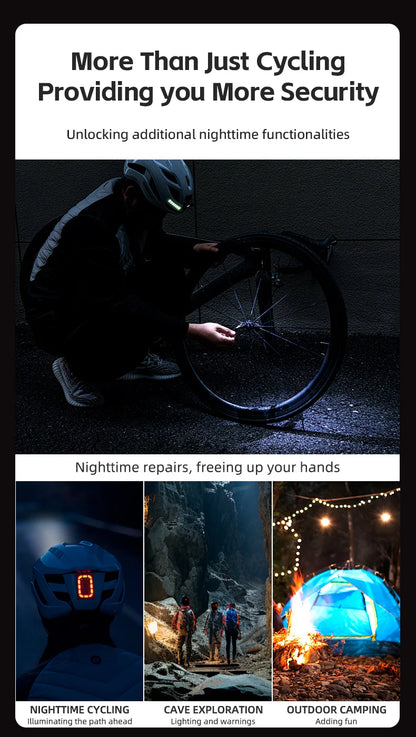 ROCKBROS Rechargeable Cycling Helmet with Front and Rear Light