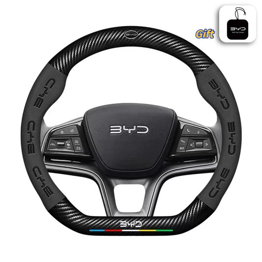 BYD Suede & PU Sport Steering Wheel Cover