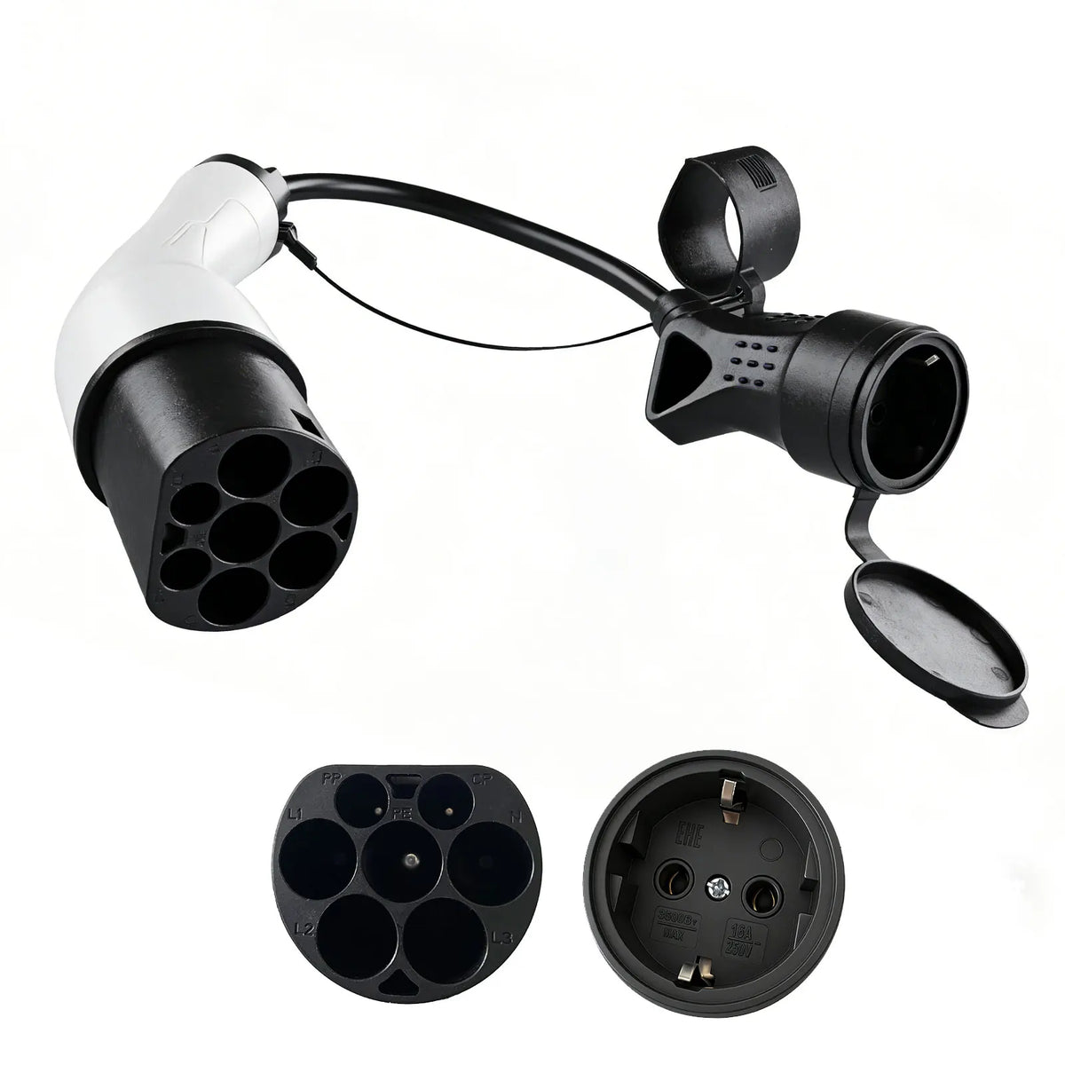 SUSUTOO Type 2 to Schuko Socket Power Adapter 16A
