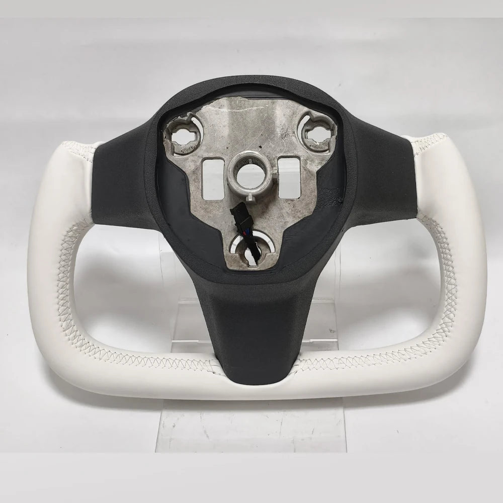 Nappa Leather Racing Yoke Steering Wheel for Tesla Model 3 / Model Y