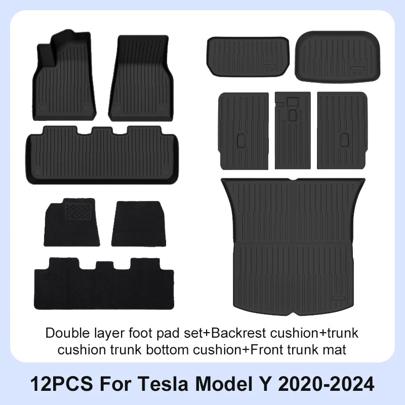 Tesla Model Y 2020-2024 TPE-Fußmatten und rutschfeste Innenauskleidungen