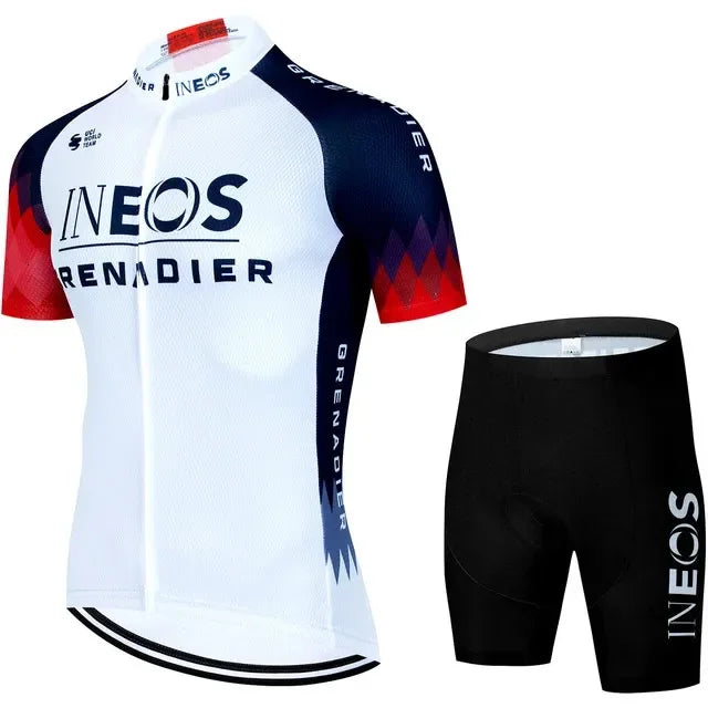 INEOS Men's Cycling Jersey & Padded Shorts Set for Road & MTB Riding