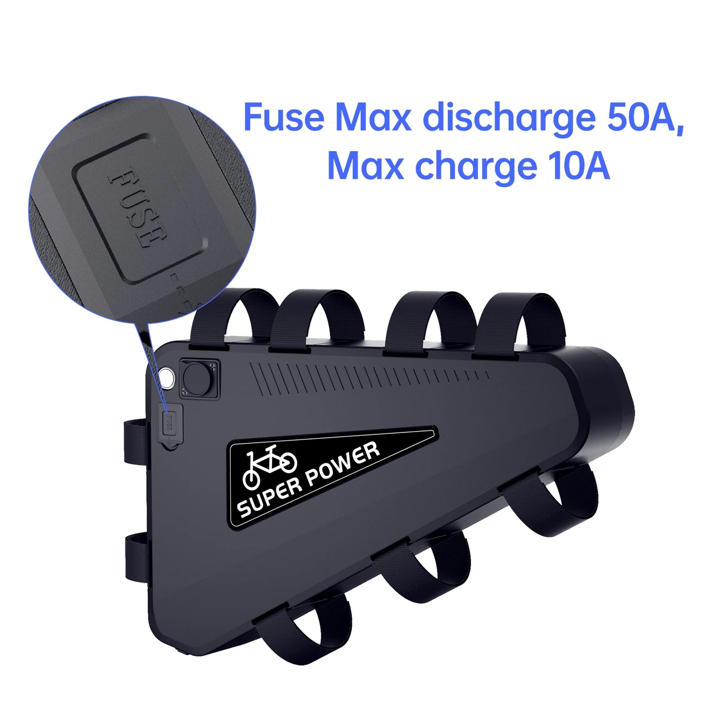 Waterproof Triangle E-Bike Battery – 36V, 48V & 52V Lithium Battery Pack