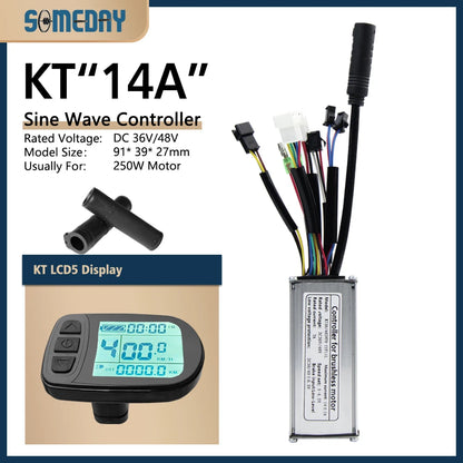 KT Sine Wave E-Bike Controller with LCD5 Display – 36V/48V Waterproof Kit