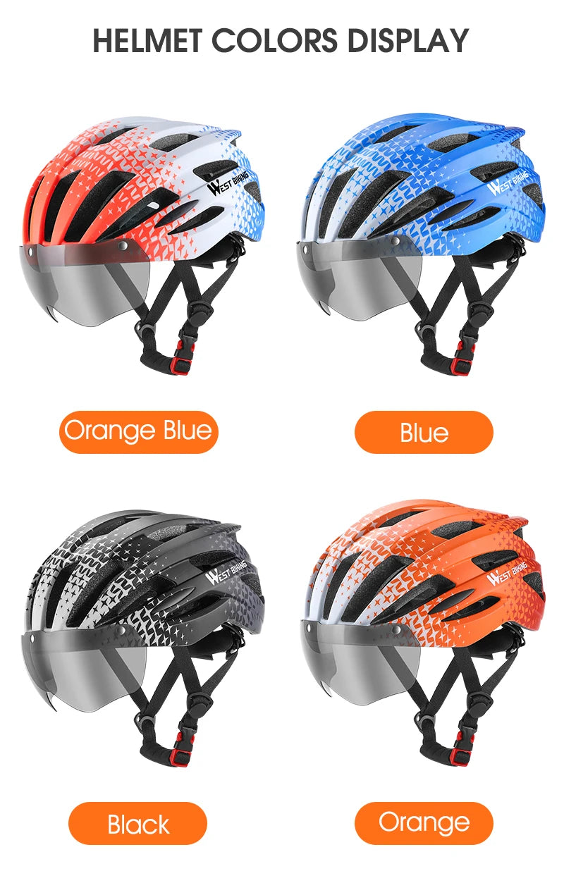WEST BIKING LED-Licht-Fahrradhelm