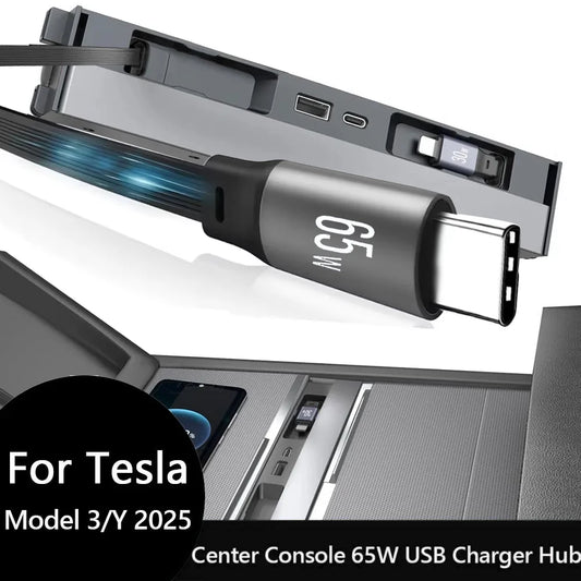 Hub USB rétractable pour Tesla Model 3 Highland / Model Y Juniper