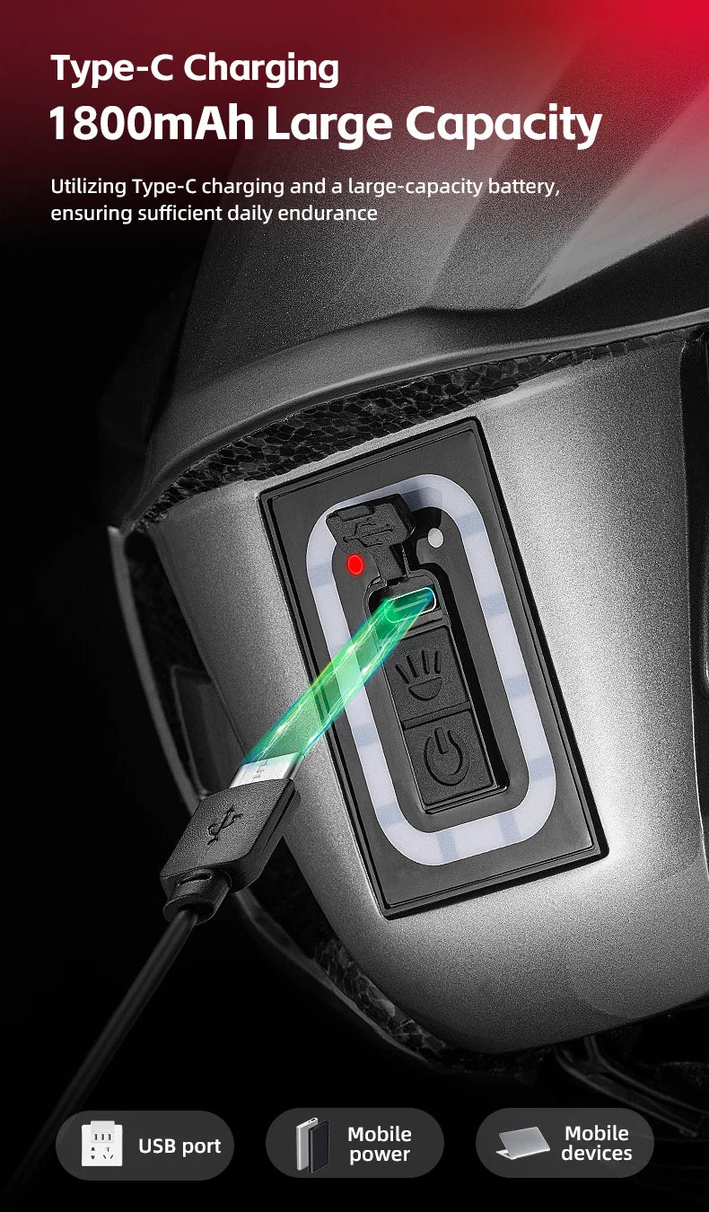 ROCKBROS Rechargeable Cycling Helmet with Front and Rear Light
