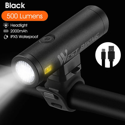 WEST BIKING USB Rechargeable Bicycle Front Light