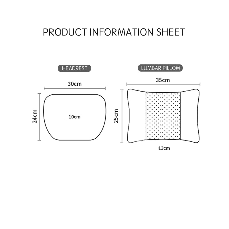 Suede Headrest & Lumbar Support Pillow for Tesla Model 3 / Model Y / Model S