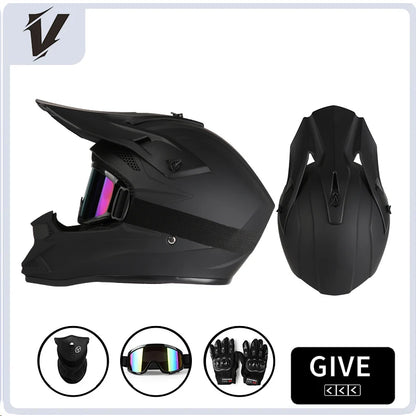 VGV Motocross Helmet Set with Goggles, Gloves & Face Cover