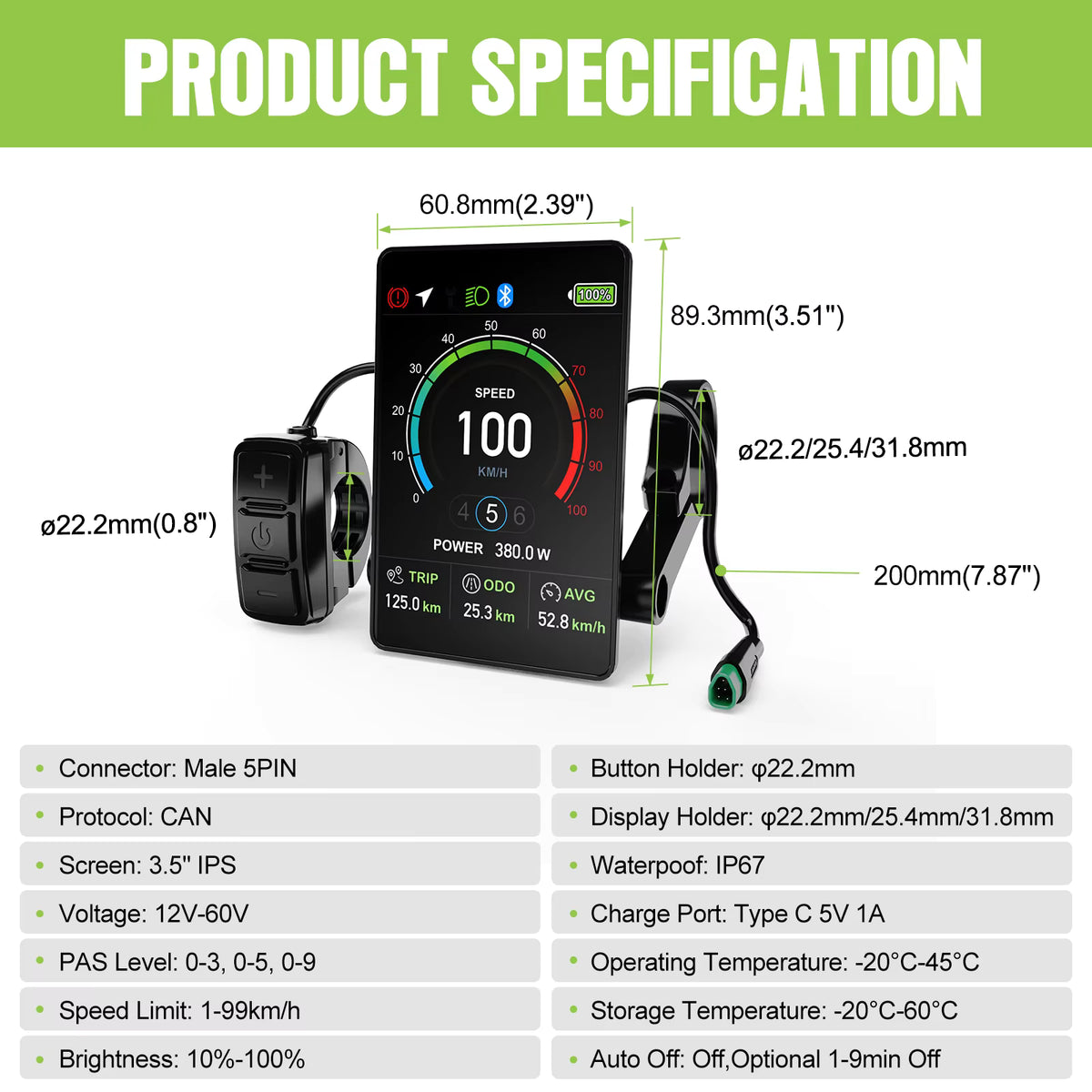 BAFANG BBS02B 48V 750W CAN BUS Mid-Drive E-Bike Conversion Kit