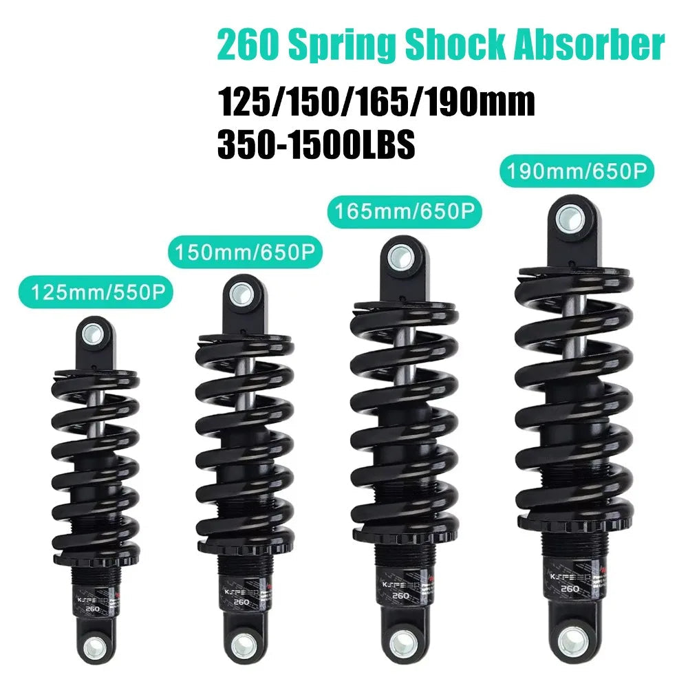 KS-260 Adjustable Coil Rear Shock Absorber for MTB, E-Bikes & Scooters