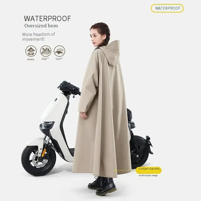 Adult Waterproof One-Piece Cycling Rain Poncho for E-Bikes